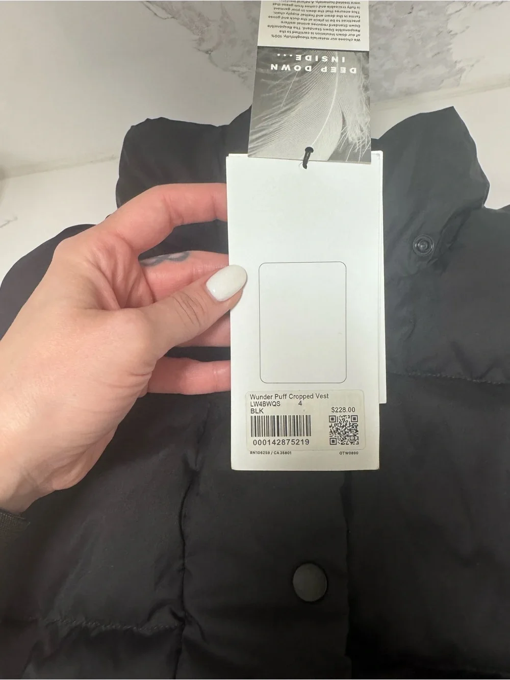 lululemon athletica Black Quilted Puffer Vest